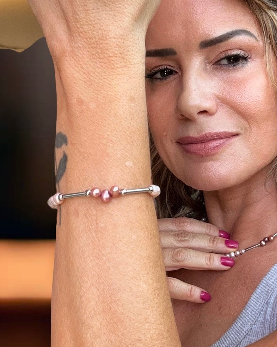Pulseira Irene Pérolas e metais banhados em paládio 1
