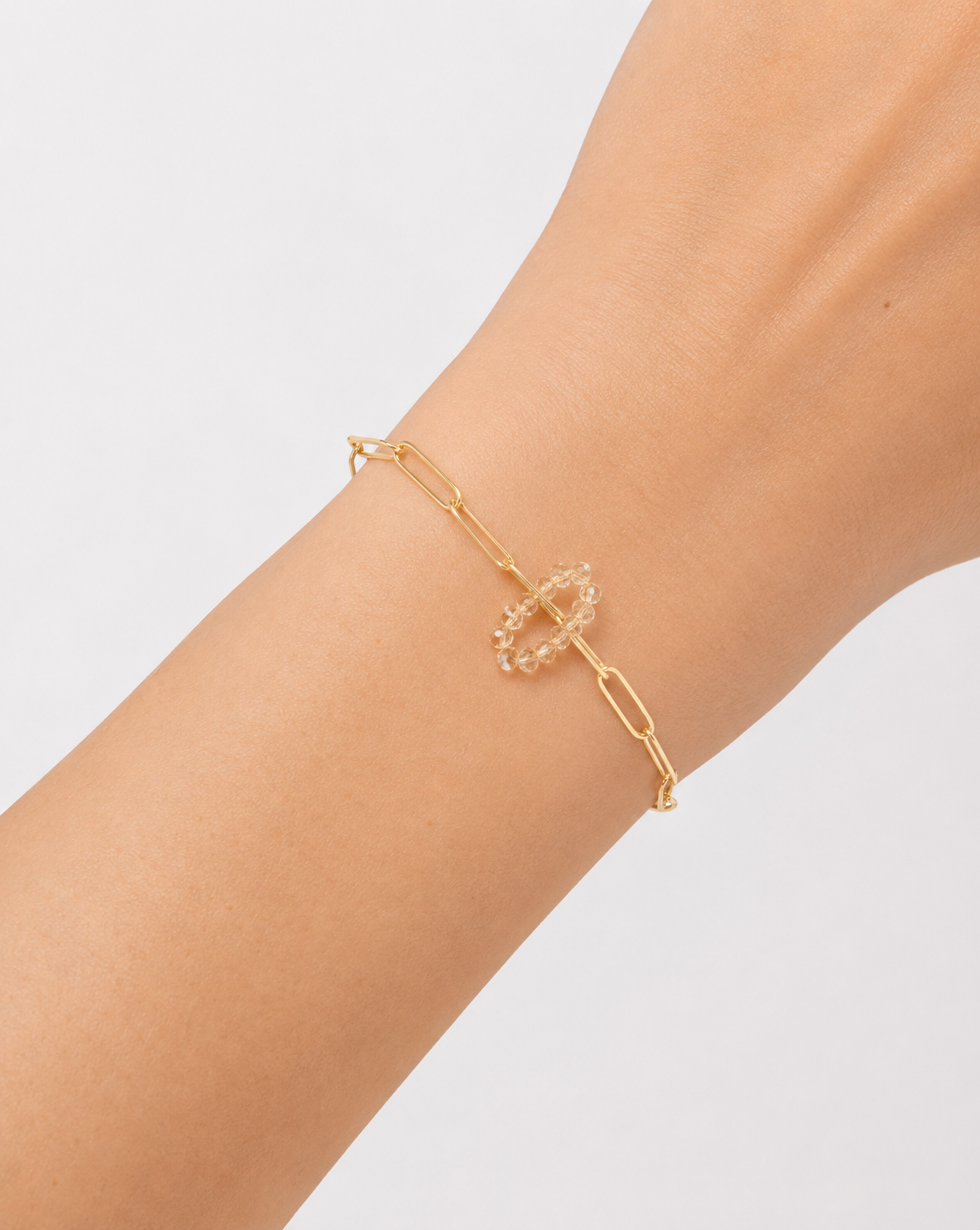 Pulseira Madie cristais e metais banhados em ouro 1