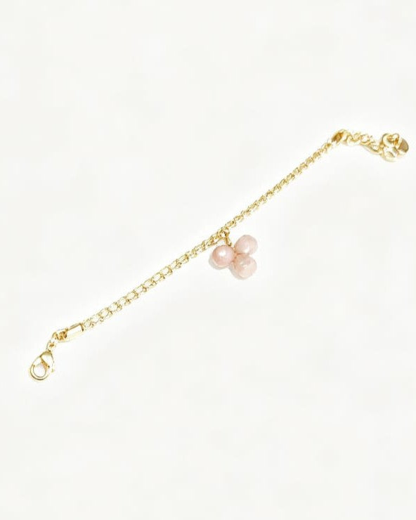Pulseira Callie pedra JadeGoiaba e metais banhados em ouro 2